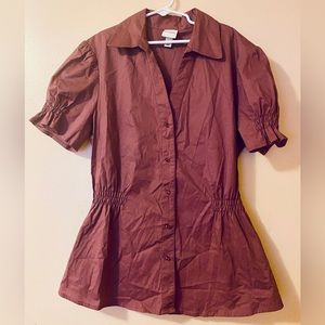 Merona Peplum Button Up Flare Bottom Blouse